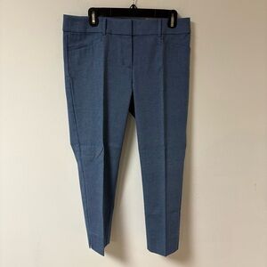 Loft Womens Riviera Cropped Pants Cotton Blend Blue Size 6 NWT